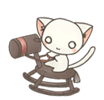 neurotic cat on a rocking horse